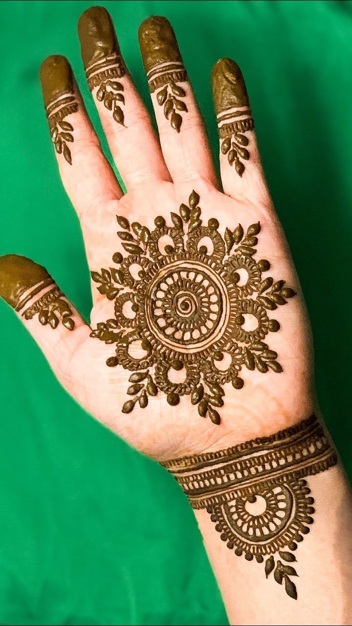 a hand with henna tattoos on it