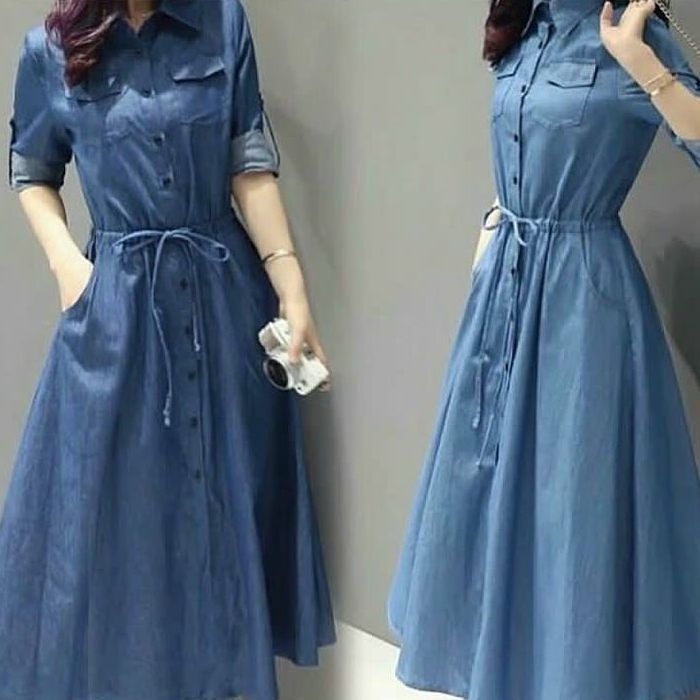 Jeans Frock, Dresses Casual Modest, Frock Patterns, Frock For Women, Long Kurti Designs, Fashion Attire, Designs For Dresses, Modest Fashion Outfits, Trendy Dresses