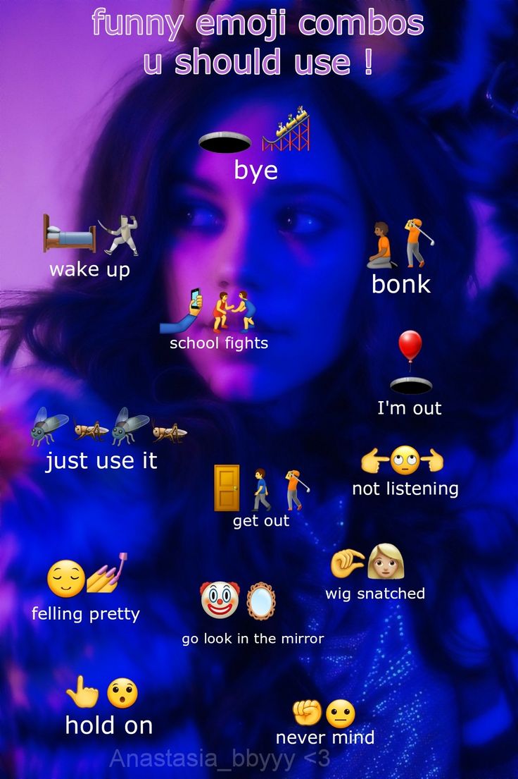 a woman with blue makeup and emojts on her face