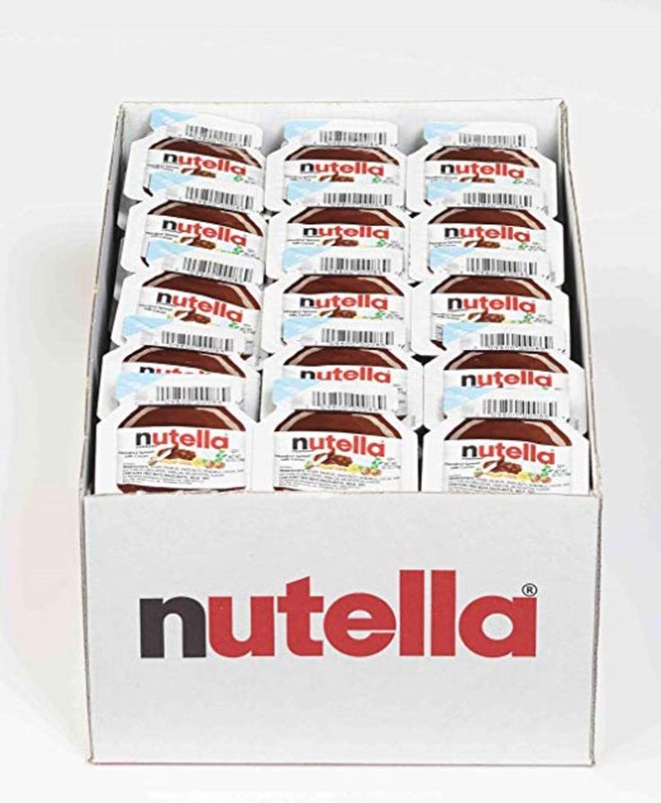 a box filled with nutella chocolates on top of a white table