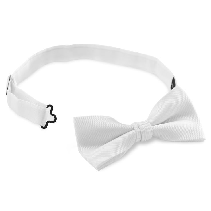 * Easy-to-use hook fastening
 * 100% silk
 * Pre-tied, adjustable strap
 * Gift box provided White Bow Tie, The One Where, Pre Tied Bow Tie, Time Design, White Bow, Silk Twill, Bow Ties, Save You, Easy To Use