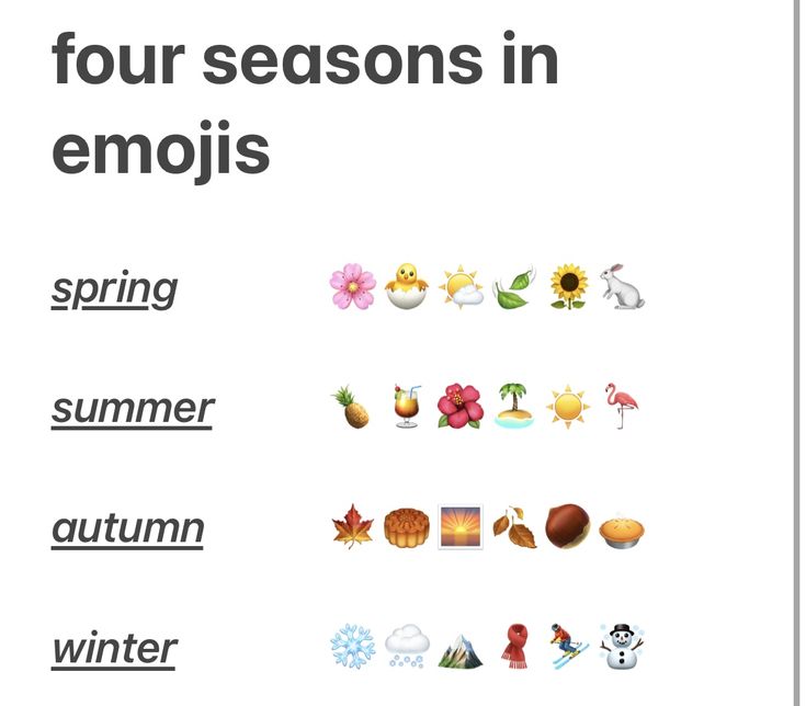 four seasons in emojis