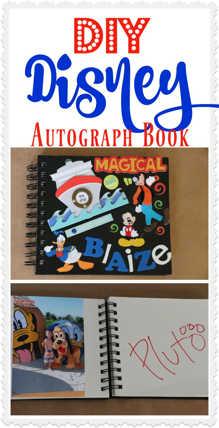 the disney autograph book is open and on display