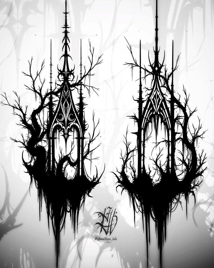 two gothic - styled towers with trees in the background