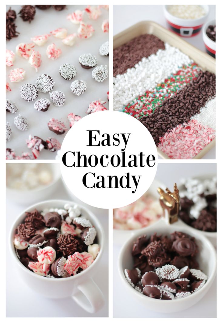 easy chocolate candy collage with text overlay