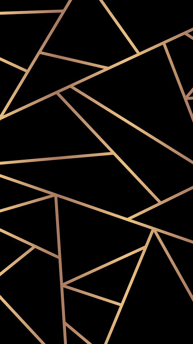 an abstract black and gold background with lines in the shape of triangles, that can be used as a backdrop or wallpaper