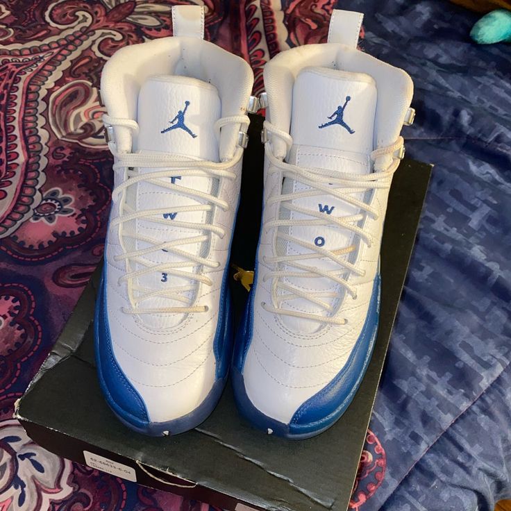 Grade School Air Jordan 12 “French Blue” Size: 5.5y French Blue Color, School Air, Jordans For Sale, Air Jordan 12, Jordan 12, Shoes Air, Jordans 12, Kids Jordans, French Blue