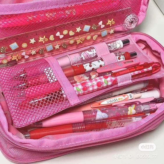 Studying Stationary, Pink Academia, School Suplies, Stationery Obsession, Cute School Stationary, Kawaii School Supplies, Pretty Pens, Stationary Supplies, Study Stationery