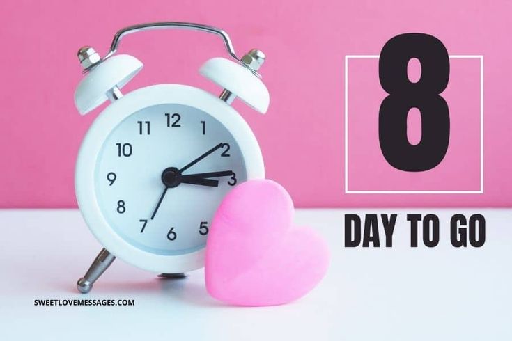 an alarm clock next to a pink heart with the words 1 day to go bash