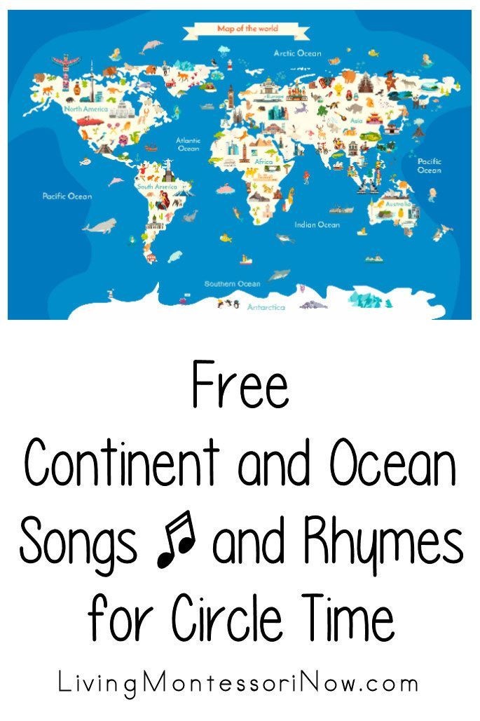 a world map with the words free content and ocean songs and rhymes for circle time