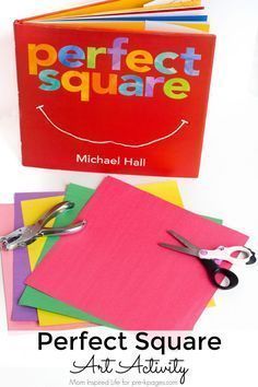 the perfect square book with scissors and paper