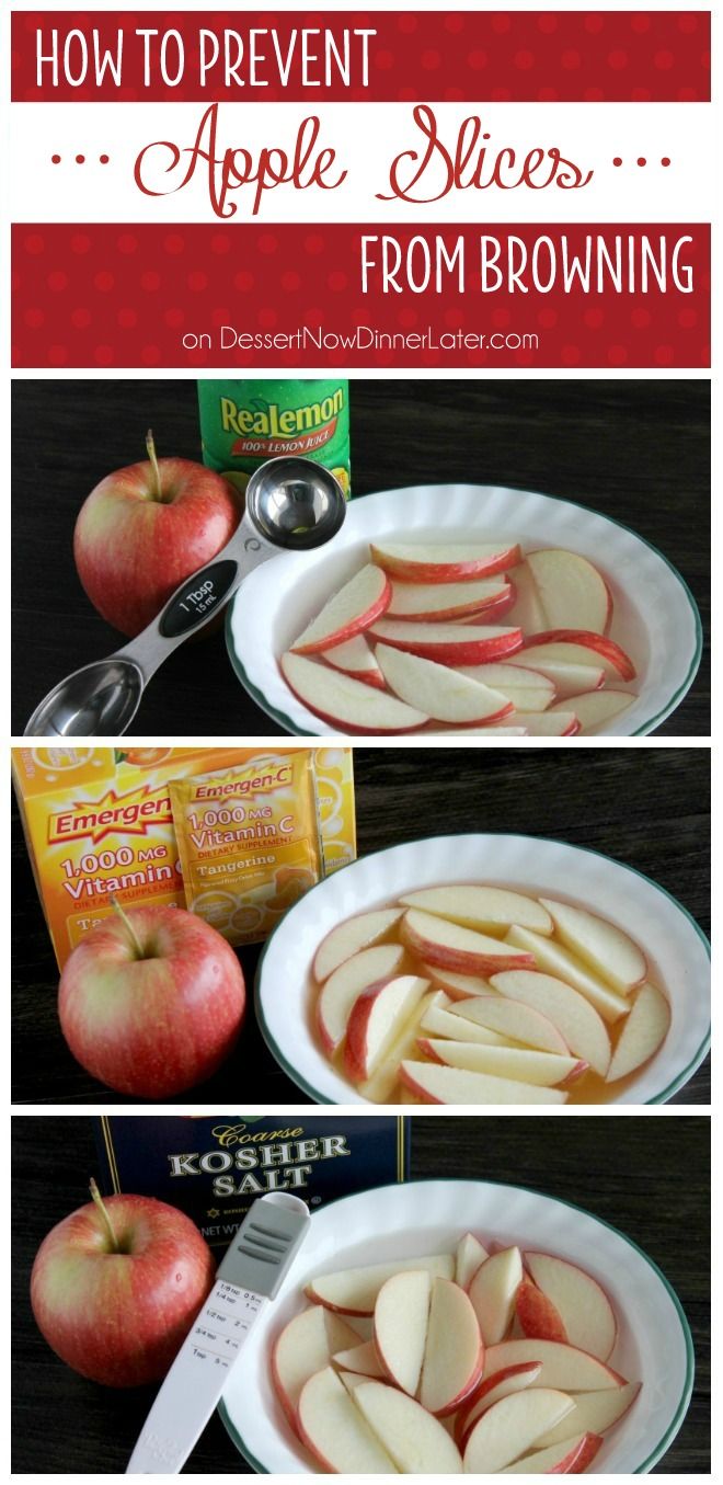 how to prevent apple slices from browning in the microwave or on the stove top with instructions