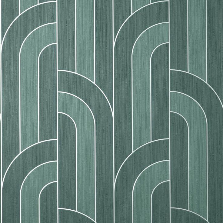 a green wallpaper with wavy lines on it