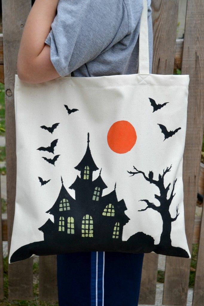 a person holding a bag with a house and bats on it