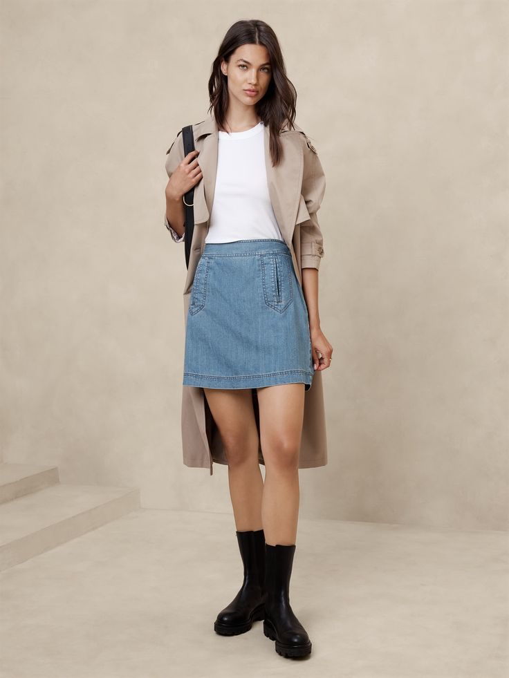 Denim Mini Skirt | Banana Republic Factory Banana Republic Factory, Denim Mini, Denim Mini Skirt, Banana Republic, Mini Skirt, Mini Skirts, Zipper, Skirt, How To Wear