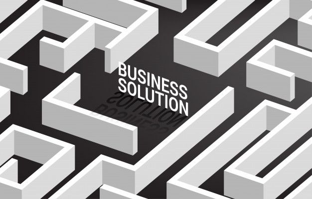 a business solution is in the middle of a maze