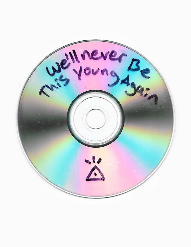 a cd with the words we'll never be this young again written on it