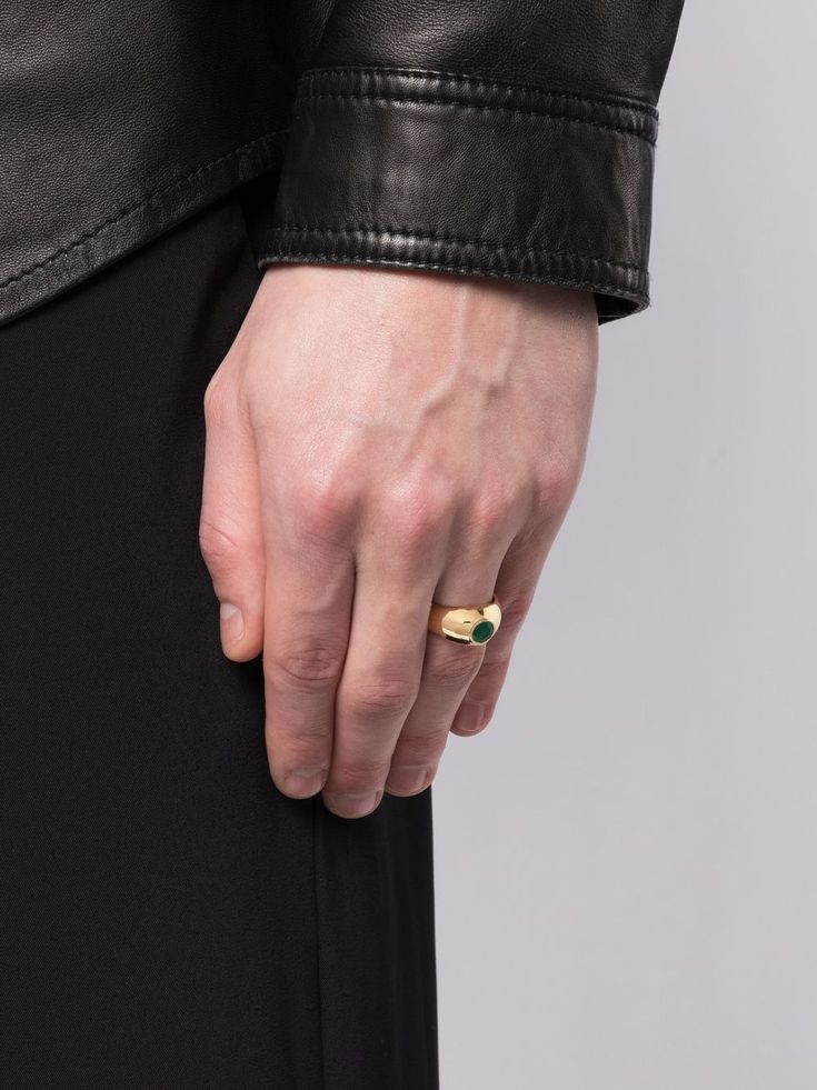 emerald signet ring from SHAY featuring polished finish, signet band, 18k gold plated rhodium and emerald. Emerald Signet Ring, Signet Ring Gold, Signet Rings, Dome Ring, Gold Signet Ring, Domed Ring, Gold Polish, Ring Gold, Signet Ring