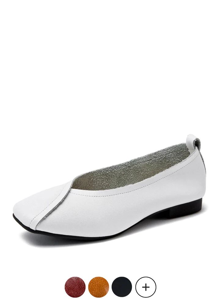 • Heel Height: 1.5 in • Weight: 6 oz • Item # 3256803722808325 • Width Options: B - Medium • Import Product • Shipping Worldwide White Medium Width Slip-on Flats, Spring Flat Faux Leather Slip-ons, White Round Toe Flats For Everyday, White Round Toe Flats, Casual Pointed Toe Loafers For Everyday, Casual Everyday Loafers With Pointed Toe, White Casual Flats Medium Width, Casual White Flats Medium Width, Casual White Flats For Work