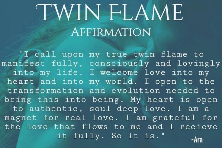 twin flame affirmation with an image of a woman's face and hands