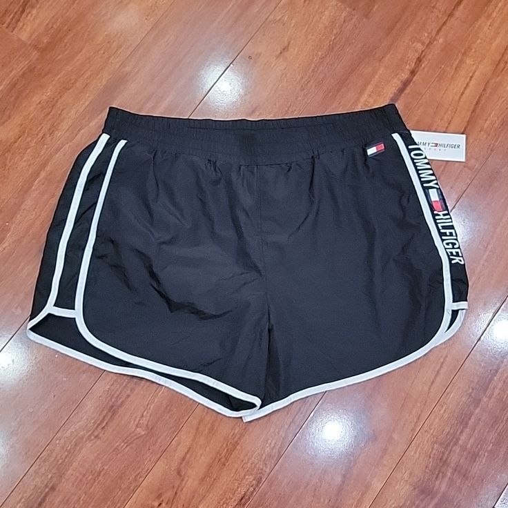 Nwt Size Xl Tommy Hilfiger Running Shorts. It Has 2 Front Pockets And The Built In Underwear Support. No Drawstring!! Sporty Tommy Hilfiger Short Bottoms, Tommy Hilfiger Sporty Shorts, Black Sweat Shorts, Black Sweats, French Terry Shorts, Running Shorts Women, Tommy Hilfiger Shorts, Comfy Clothes, Terry Shorts