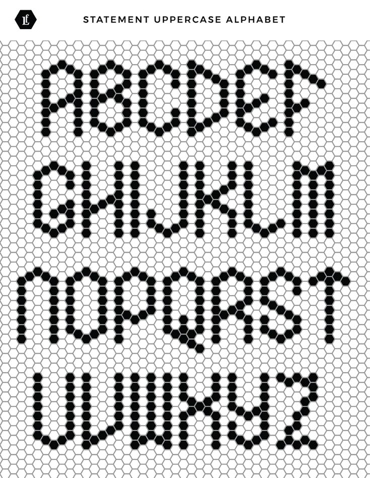 an alphabet made out of black dots with the letters and numbers in each letter on it