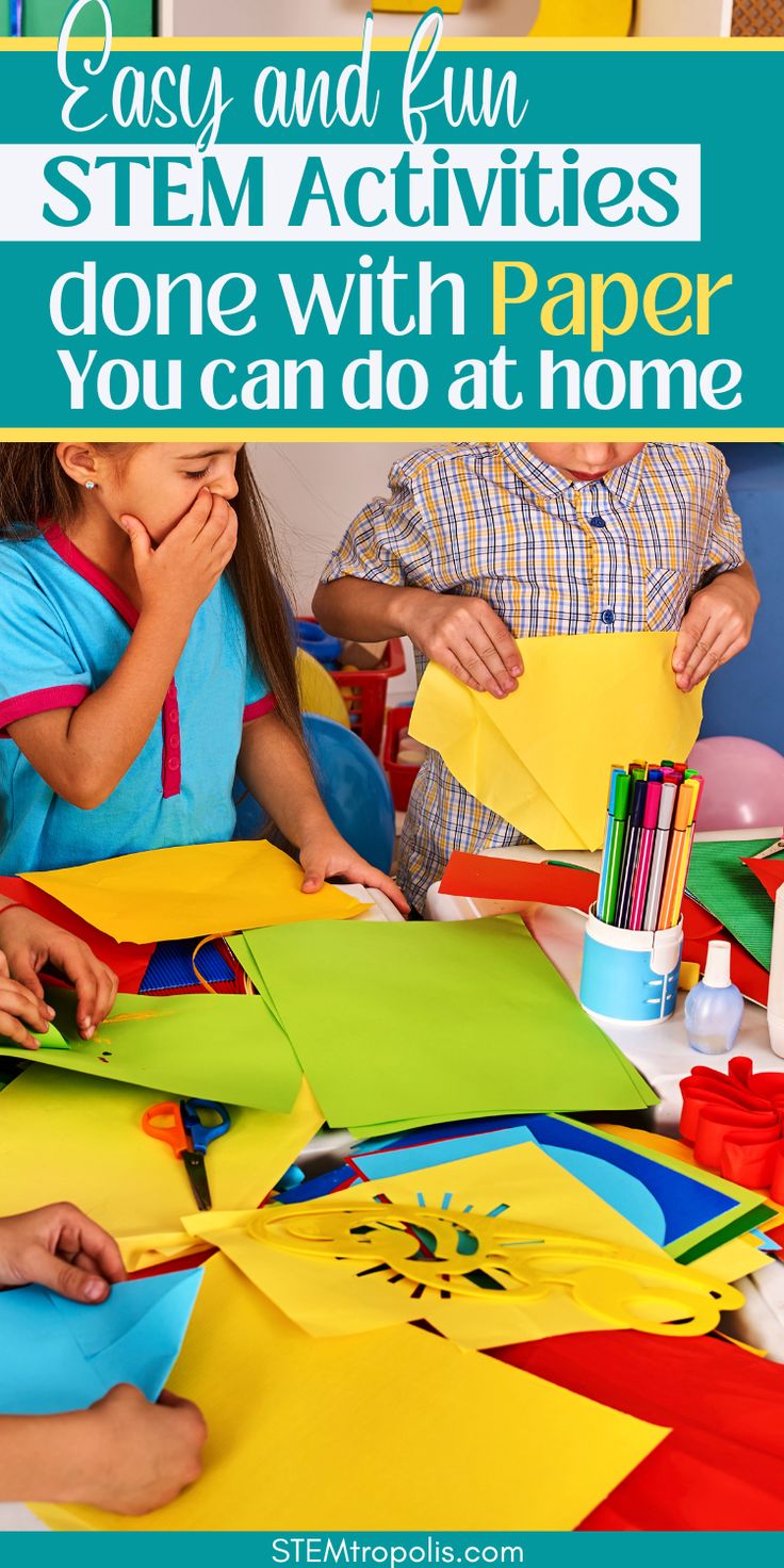 📚✂️ Looking for easy home activities for kids that are both fun and educational? Try these engaging activities for kids using just paper! From creative paper games to exciting STEM paper challenges, we've got you covered with things to keep kids busy at home. These quick STEM activities not only entertain but also inspire learning and creativity. Discover how a simple sheet of paper can keep your little ones happily engaged and learning! 🎨🧠 Quick Stem Activities, Easy Stem Activities For Kids, Activities With Paper, Home Activities For Kids, Happily Engaged, Stem Activities For Kids, Elementary Stem Activities, Fun Stem Activities, Easy Stem