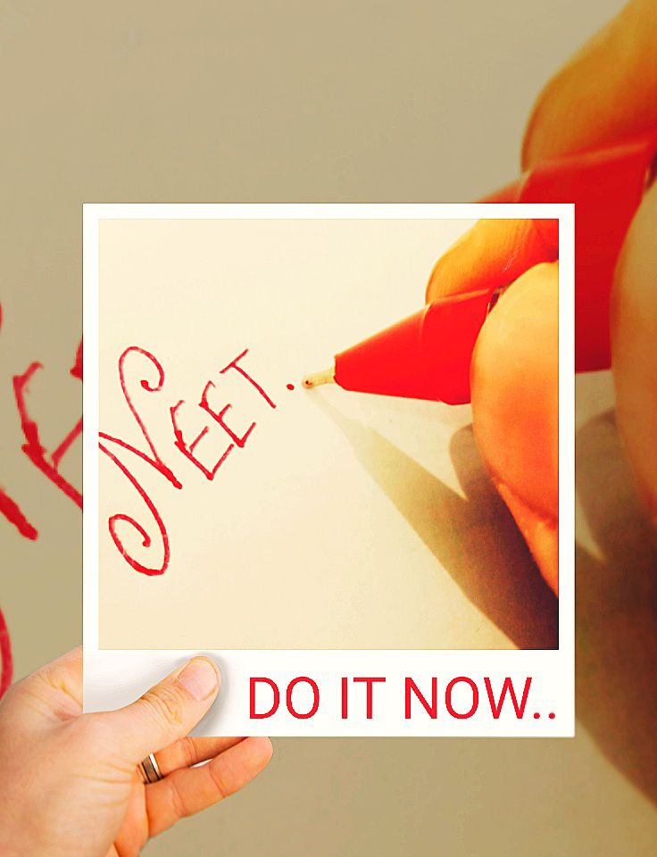 a hand holding a red pen writing on a piece of paper with the words sweet do it now