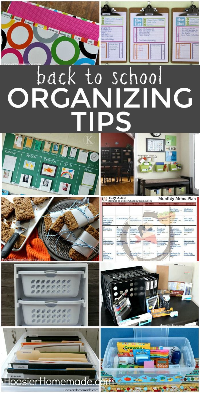 the back to school organizing tips are organized with lots of different items and things in them