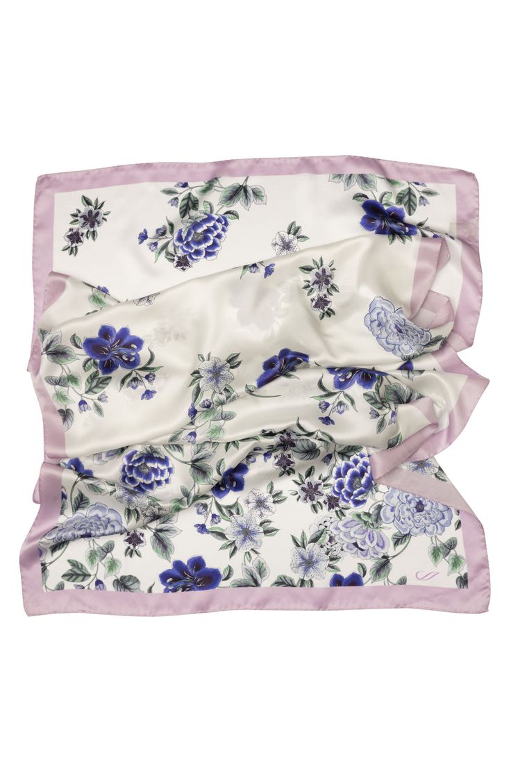 This sophisticated floral print on a silk satin is a testament to timeless elegance. 100% Made in Como Italy. Generous size: Approx. 27" x 78". You can wear this wrap as an elegant evening shawl and also as a daytime scarf. A timeless addition to your wardrobe. 100% silk satin: A silky, soft, lustrous fabric that feels oh-so sumptuous. Rolled hems: The hems are hand rolled as they are sewn with a sewing machine. It takes skill and experience to make a neat hem. Pure luxury, naturally dyed: We us Women In Purple, Luxury Purple Elegant Silk Scarf, Shawl For Women, Purple Silk Scarf, Luxury Purple Silk Scarf, Luxury Artistic Silk Scarf With Floral Print, Artistic Purple Silk Scarves, Evening Shawls, Como Italy