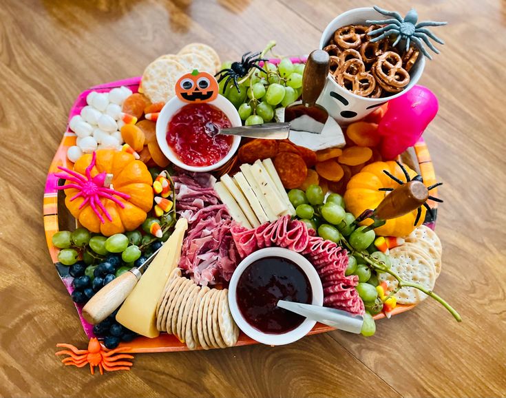 a platter filled with lots of different types of food