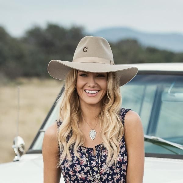 Mushroom Pinchfront crease 3 3/4” curved brim Wool felt Bow tie ribbon hatband Look For the Fire Brand Branded “C” on the crown The Charlie 1 Horse Women’s western hat adds a unique flair to your look in multiple great colors. Made of wool felt fabric, the hat boasts a 3 3/4 curved brim and unique design. A bow tie ribbon hatband adorns the pinch front crease crown. This is a great stylish hat to complement your look, whether dressy or casual. Charlie 1 Horse felt hats run small. If you are in-b Charlie One Horse Hats, Felt Bow Tie, Womens Western Hats, Bow Tie Ribbon, Charlie 1 Horse Hat, Charlie Horse, Tie Ribbon, Western Hat, Stylish Hats