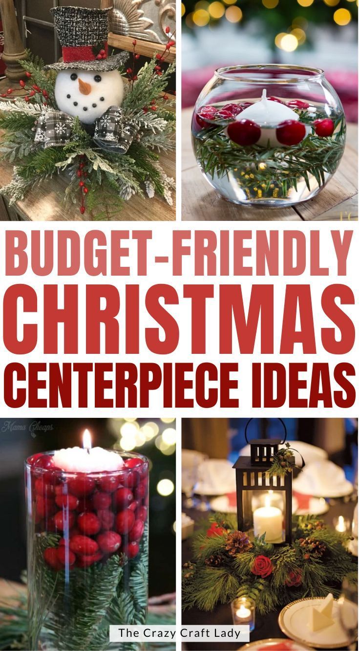 christmas centerpieces with candles and decorations