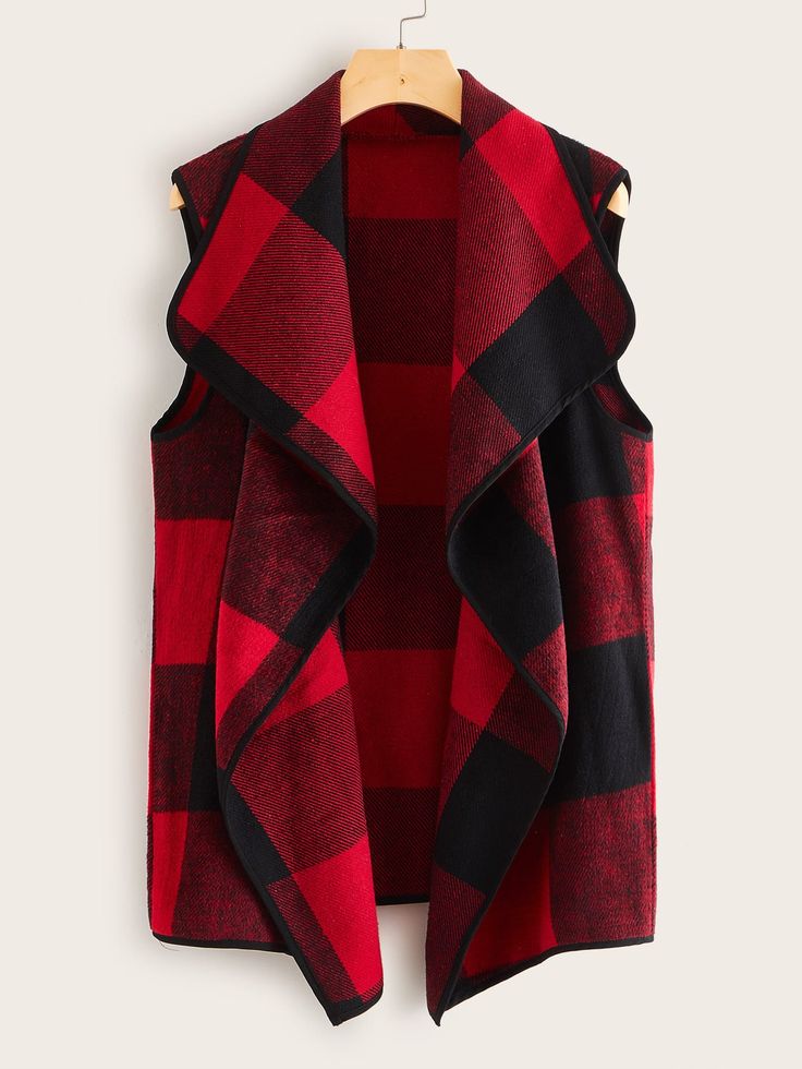 Plus Size Street Style, Buffalo Plaid Vest, Chaleco Casual, Stitch Clothes, Fall Fit, Outwear Women, Plaid Vest, Women Overcoat, Vest Coat