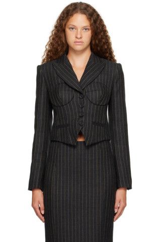 Cropped Blazer, Blazers For Women, Outerwear Women, Welt Pockets, Moschino, Double Breasted, Apparel Accessories, Top Brands, Women Wear