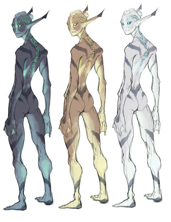 three different types of humanoids standing next to each other