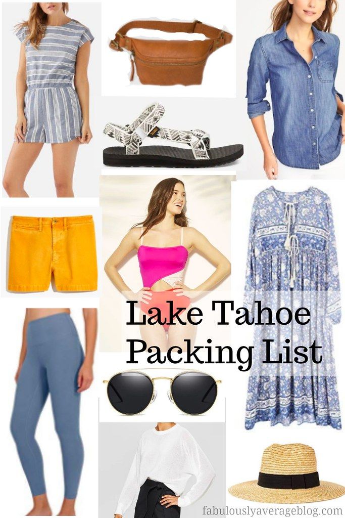 the lake tahoe packing list includes clothing, shoes and accessories to pack for your next trip