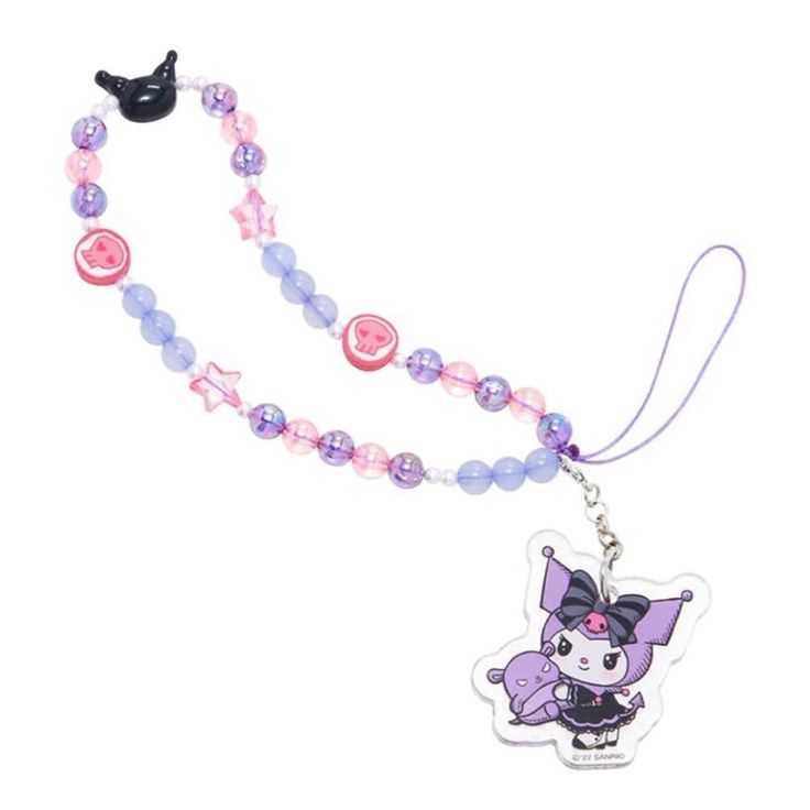 Sanrio Kuromi Phone Strap / Bag Charm New, Opened. Ships Same/Next Day! Thank You. Kuromi Phone Charm, Fortune Teller Outfit, Iridescent Keychain, Kuromi Room, Kitty Videos, Phone Wrist Strap, Mobile Hanger, Bag Accessories Diy, Hello Kitty Videos