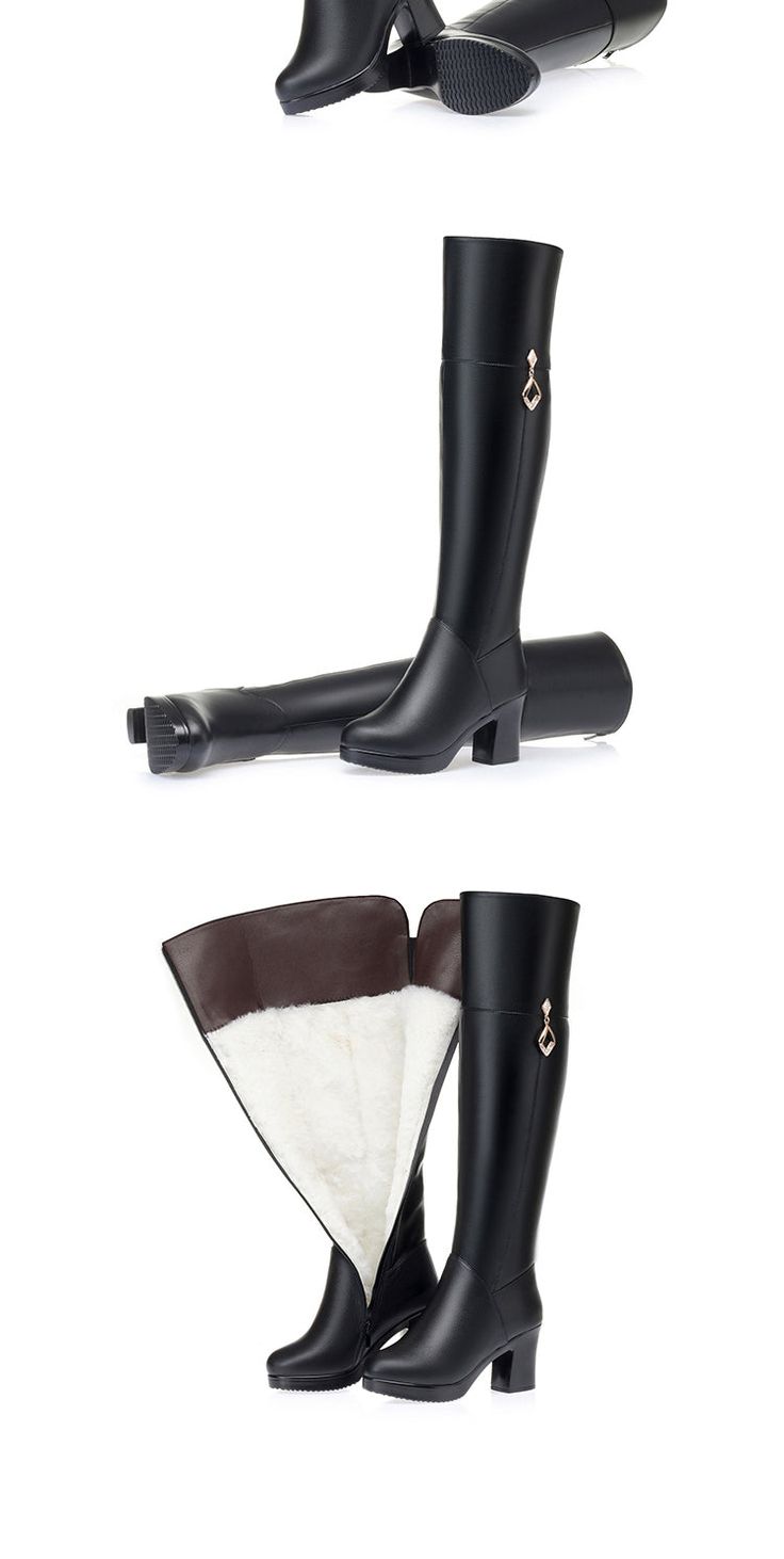 These women's over-the-knee boots, made of high-quality genuine leather, are a wonderful marriage of old and new styles. Adorn with these solid-color boots to complement your style craze. Designed with microfiber and genuine leather, these handmade women's motorcycle boots feature a zip closure.SpecificationsBrand Name: GeraldBlackHeel Type: Square heelBoot Type: Motorcycle bootsShaft Material: MicrofiberOrigin: CN(Origin)Season: WinterUpper Material: GENUINE LEATHERUpper-Genuine Leather Type: C Color Boots, Women's Motorcycle Boots, Heel Boot, Boot Types, Motorcycle Women, Motorcycle Boots, Heel Type, Season Winter, Black Wool