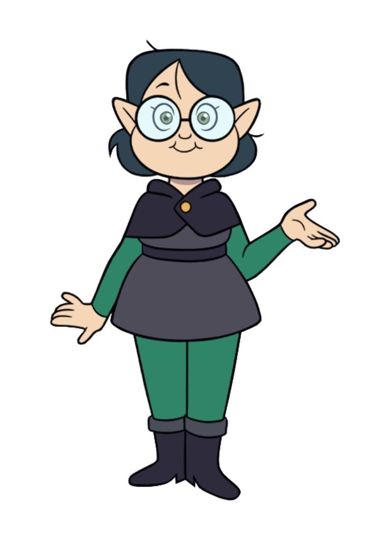 an image of a cartoon character with glasses on her face and hands out to the side