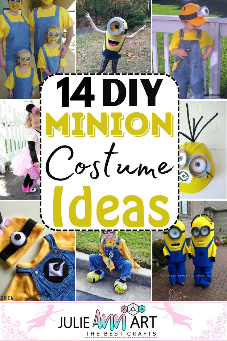 Create super beautiful cartoonish-style DIY minion costumes following this decent list and end up being the talk of the town. Enjoy being a stylized cosplay character with minimal effort. All you have to do is play with the yellow-blue-colored wearables and do some funny gestures to capture the attention of almost all the guests you have around. Minion Family Costume Diy, Homemade Minion Costume Kids, Kid Minion Costume Diy, Minion Costumes For Adults, Minion Tutu Costume, Softball Minion Costumes, Minon Costume Diy Halloween Family, How To Make A Minion Costume, Minion Dress Up Diy