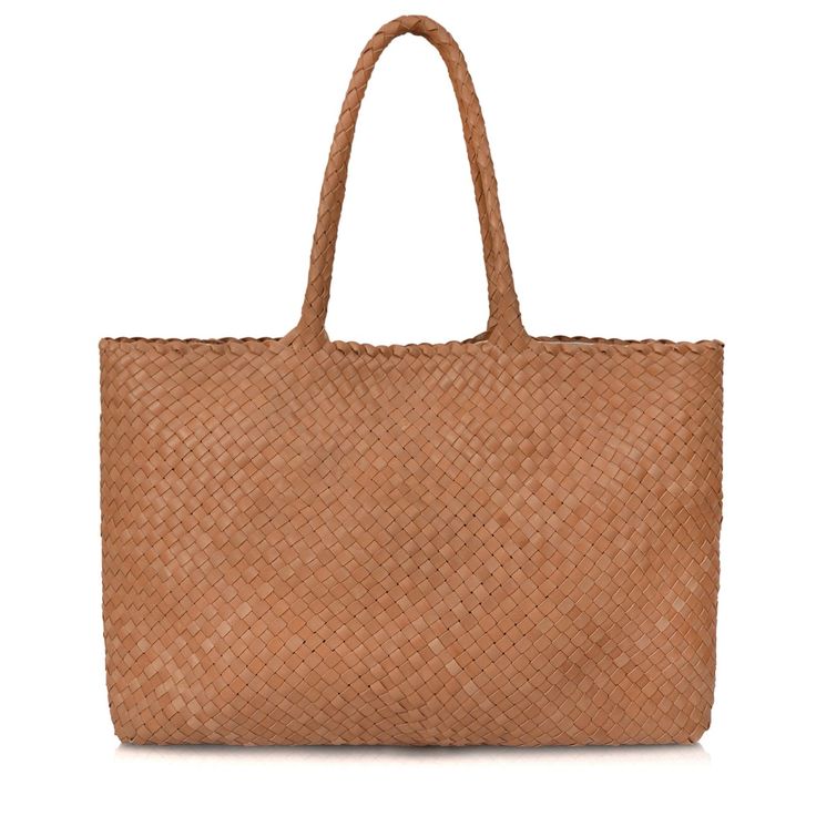 The Travel Elena, Italian Woven Leather Handbag - MILANER Luxury Handwoven Bags For Daily Use, Luxury Handwoven Tote Shoulder Bag, Luxury Handwoven Tote Bag, Luxury Natural Shoulder Bag With Rolled Handles, Natural Intrecciato Weave Tote Shoulder Bag, Luxury Handwoven Shoulder Bag With Double Handle, Luxury Natural Woven Leather Bags, Natural Leather Bag With Interwoven Design, Interwoven Tote Travel Bags