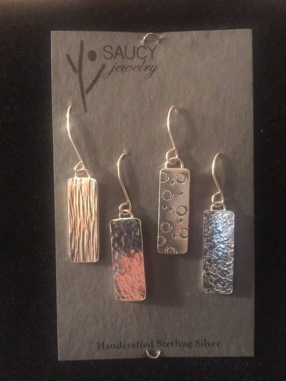 Simplicity Textured Metal Jewelry, Red Glass Jewelry, Jewelry Earings, Silver Jewellry, Metal Jewelry Making, Metalwork Jewelry, Metal Clay Jewelry, Mixed Metal Jewelry, Earrings Inspiration