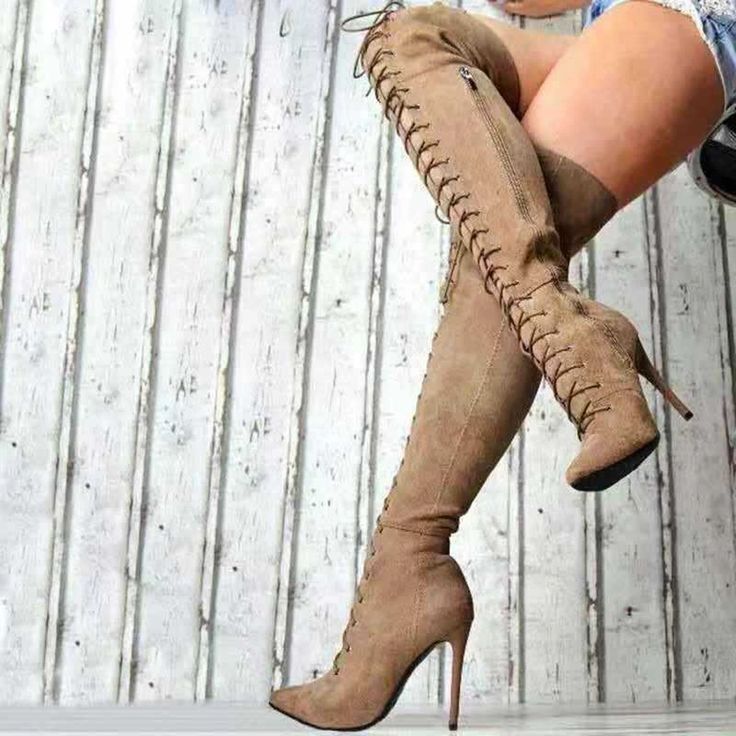 Lasaky - Stylish Over-the-Knee Pointed Toe Winter Boots with High Heels and Increased Height Super High Heels, Pointed Heels, Boots Women Fashion, Martin Boots, Mens Fashion Shoes, Suede Shoes, Over The Knee Boots, Thigh Highs, On Shoes