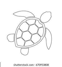 a sea turtle icon in outline style on a white background