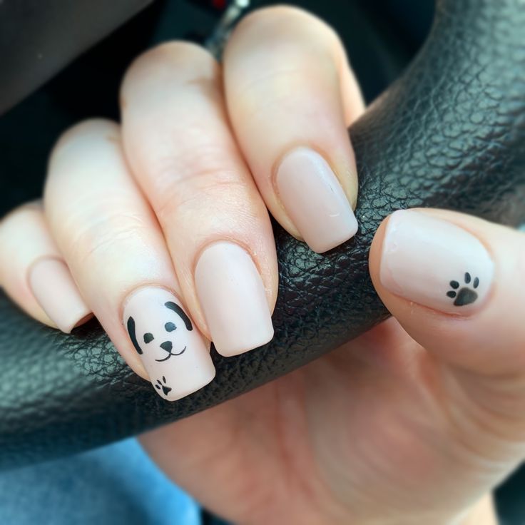 Dog Lover Nail Art, Dog Design Nail Art, Pet Nail Designs, Nails With Dog Design, Dog Design Nails, Dog Nail Art Designs, Dogs Nails Art, Dog Print Nails, Dog Themed Nails