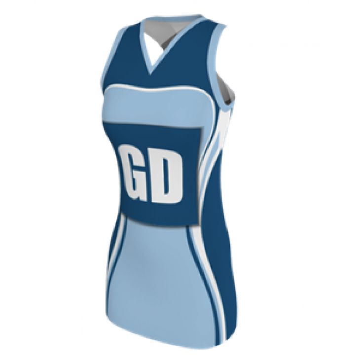 a women's basketball jersey with the word go on it in white and blue