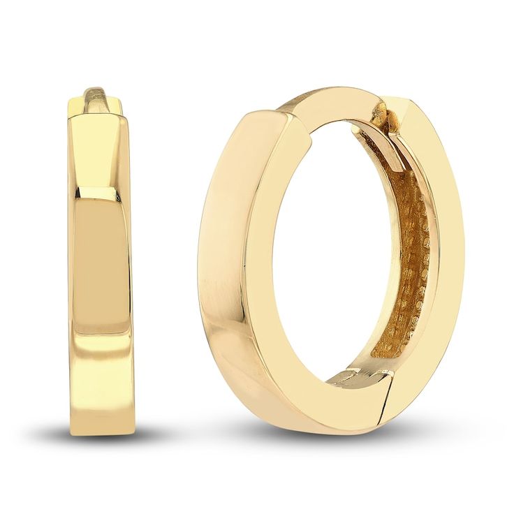 Polished Square Huggie Earrings 14K Yellow Gold 10mm | Jared Christmas Surprise, Christmas 2014, Huggie Earrings, Jewelry Earrings Hoops, Huggies Earrings, Stylish Women, Access Denied, Jewelry Earrings, Hoop Earrings