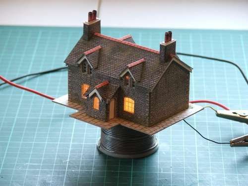 a house is connected to an electrical wire