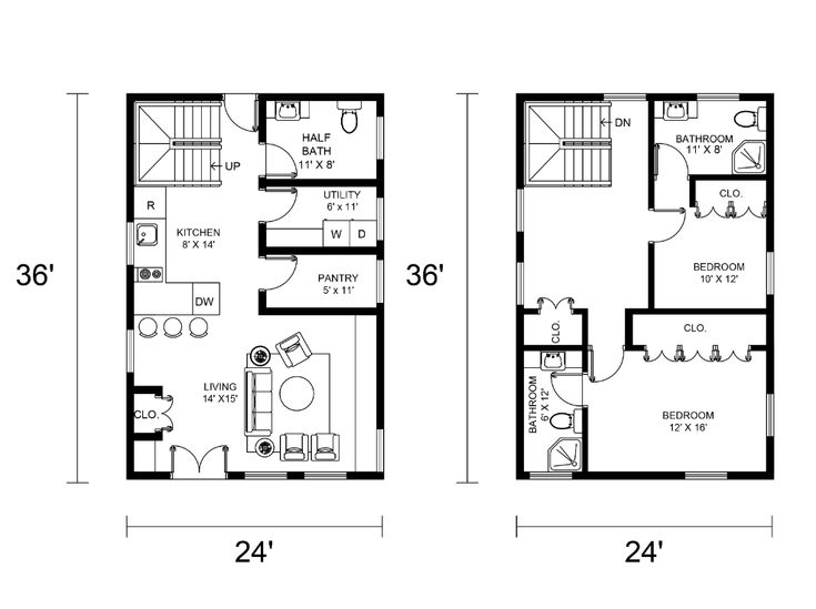 two story house plans with floor plans and measurements